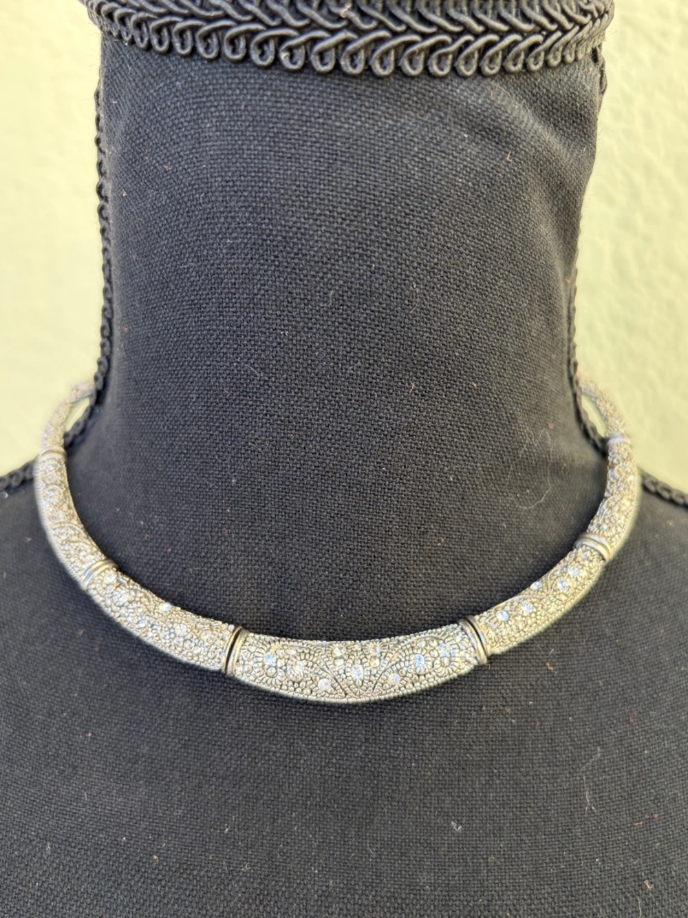 Premier Designs Silver-Tone Floral Dome Collar Necklace